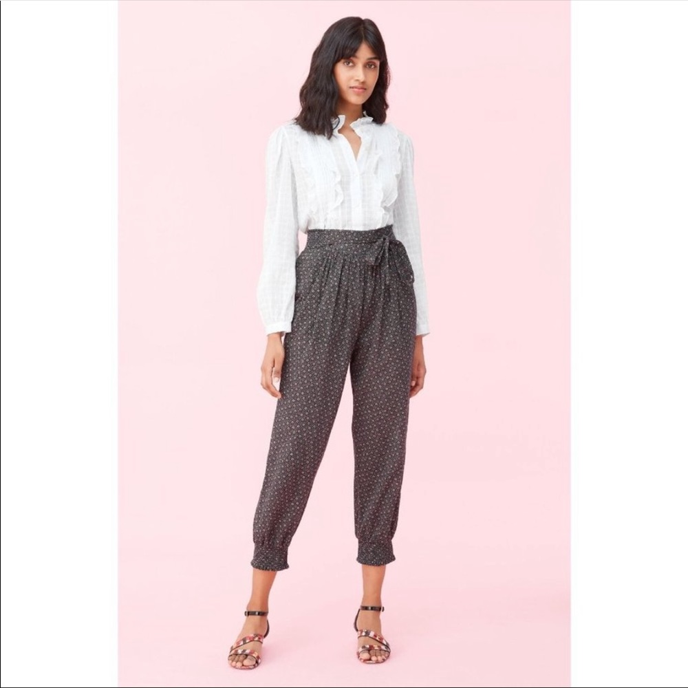 LA VIE Yasmine Tie Waist Cotton Pants